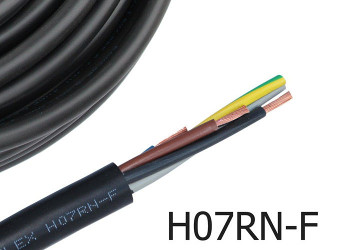 Black Pump Power Cable , H07RN-F Flexible Copper Cable For Construction