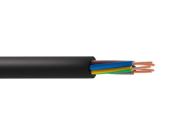 Black Armoured Power Cable ﬂExible Copper Conductor Rubber Cable
